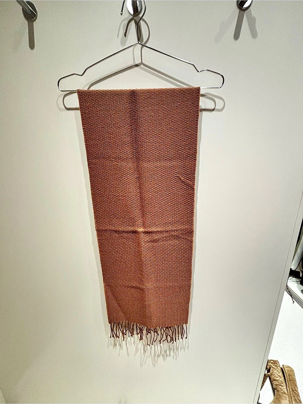 100% Baby Alpaca Knit Scarf SOL Brown cognac camel